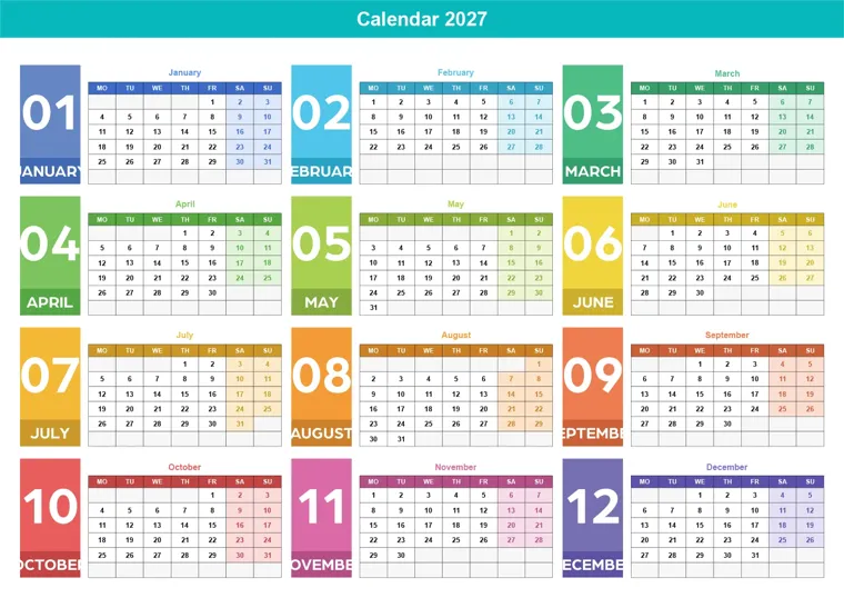 Photo Left calendar made with CalenClick