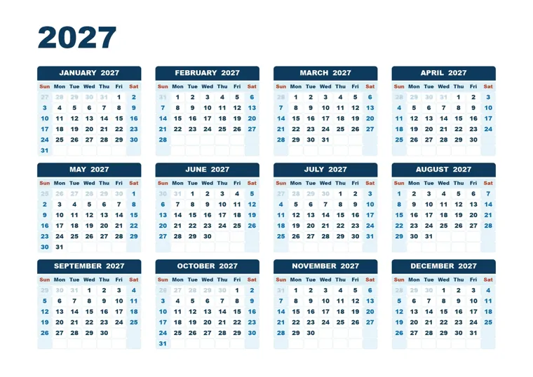 Ocean Breeze calendar made with CalenClick