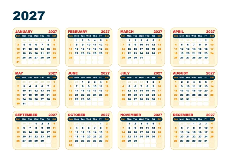 Warm Autumn Glow calendar made with CalenClick